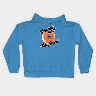 Glazed and Confused - funny retro 70s doughnut Kids Hoodie